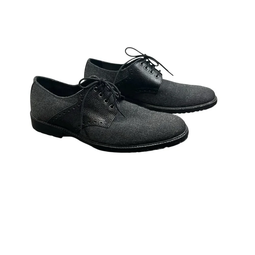 Ben Sherman Men’s Black/ Wool Grey‎ Oxford Shoes Size 43.5 US 10